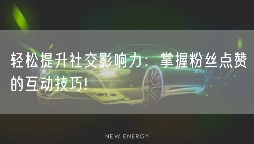 轻松提升社交影响力：掌握粉丝点赞的互动技巧!
