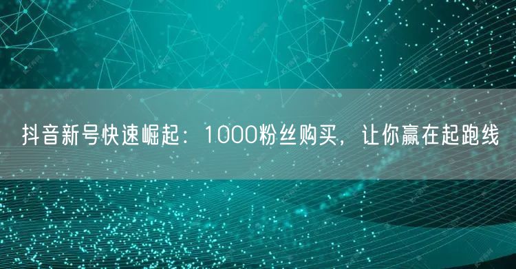 抖音新号快速崛起：1000粉丝购买，让你赢在起跑线
