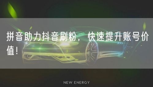 拼音助力抖音刷粉，快速提升账号价值！