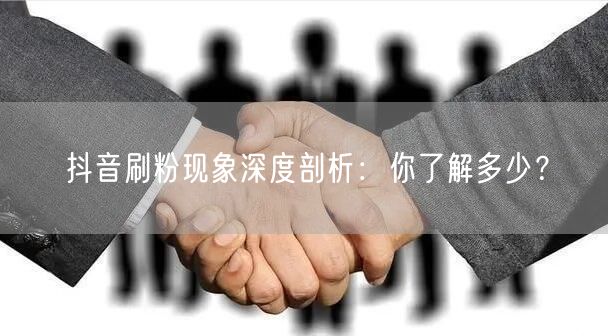抖音刷粉现象深度剖析：你了解多少？