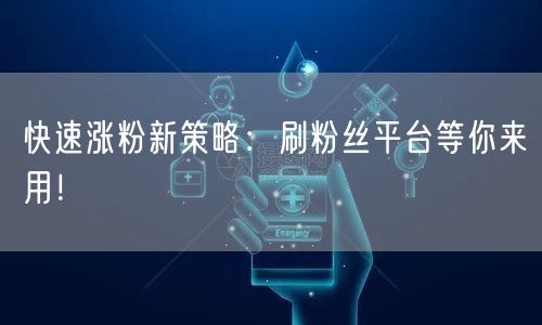 快速涨粉新策略：刷粉丝平台等你来用！