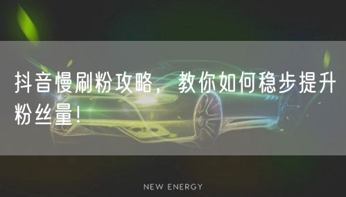 抖音慢刷粉攻略，教你如何稳步提升粉丝量！