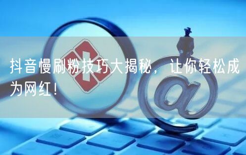 抖音慢刷粉技巧大揭秘，让你轻松成为网红！