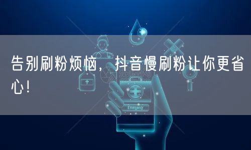 告别刷粉烦恼，抖音慢刷粉让你更省心！