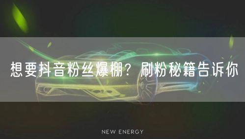 想要抖音粉丝爆棚？刷粉秘籍告诉你