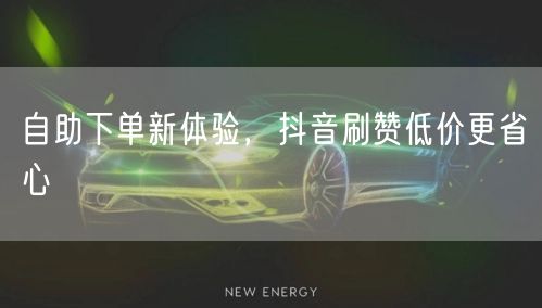 自助下单新体验，抖音刷赞低价更省心