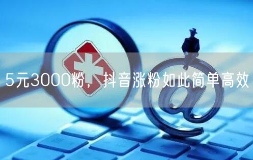 5元3000粉，抖音涨粉如此简单高效
