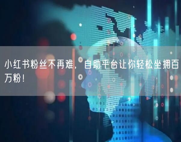 小红书粉丝不再难，自助平台让你轻松坐拥百万粉！
