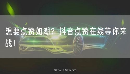 想要点赞如潮？抖音点赞在线等你来战！