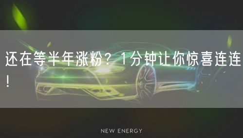 还在等半年涨粉？1分钟让你惊喜连连！