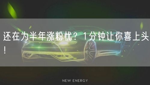 还在为半年涨粉忧？1分钟让你喜上头！