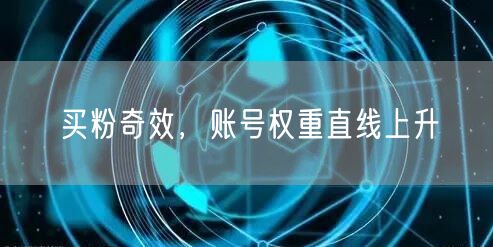 买粉奇效，账号权重直线上升