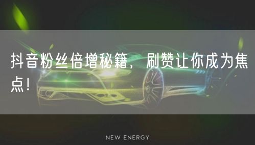 抖音粉丝倍增秘籍，刷赞让你成为焦点！