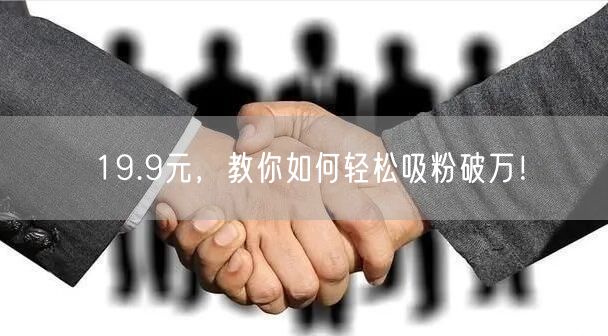 19.9元，教你如何轻松吸粉破万！