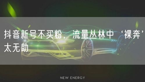 抖音新号不买粉，流量丛林中‘裸奔’太无助