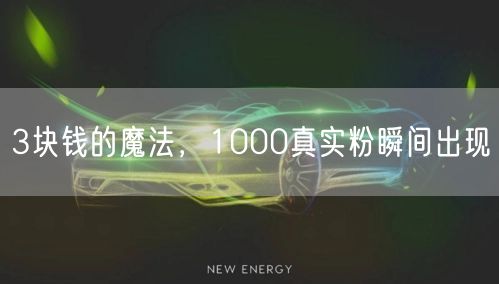 3块钱的魔法，1000真实粉瞬间出现