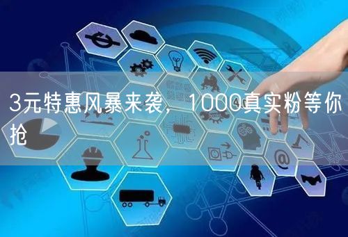 3元特惠风暴来袭，1000真实粉等你抢