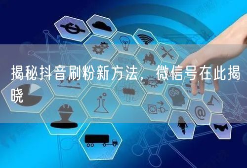 揭秘抖音刷粉新方法，微信号在此揭晓