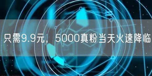 只需9.9元，5000真粉当天火速降临