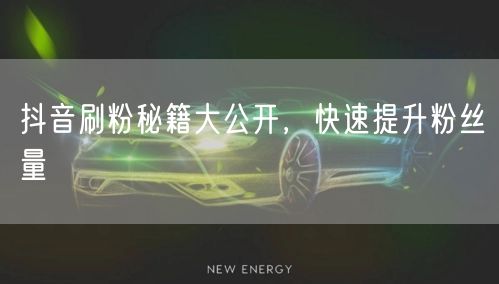 抖音刷粉秘籍大公开，快速提升粉丝量