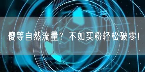 傻等自然流量？不如买粉轻松破零！
