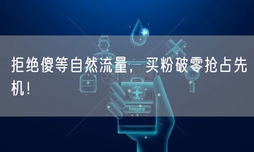 拒绝傻等自然流量，买粉破零抢占先机！