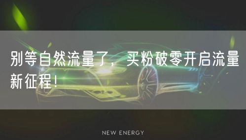 别等自然流量了，买粉破零开启流量新征程！