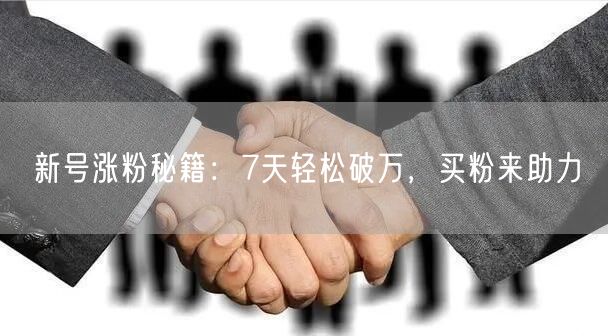 新号涨粉秘籍：7天轻松破万，买粉来助力