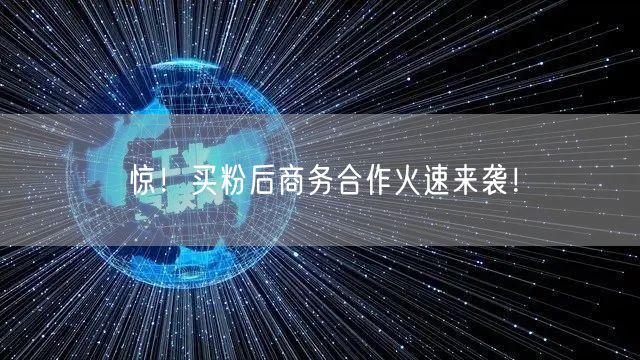 惊！买粉后商务合作火速来袭！