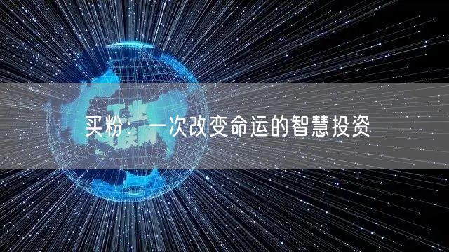 买粉：一次改变命运的智慧投资