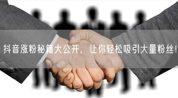 抖音涨粉秘籍大公开，让你轻松吸引大量粉丝！