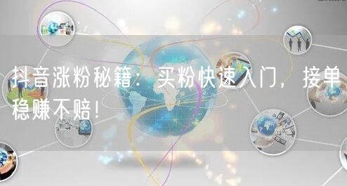 抖音涨粉秘籍：买粉快速入门，接单稳赚不赔！