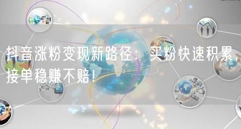 抖音涨粉变现新路径：买粉快速积累，接单稳赚不赔！