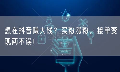 想在抖音赚大钱？买粉涨粉，接单变现两不误！