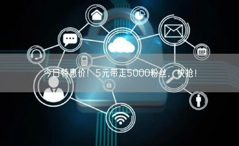 今日特惠价！5元带走5000粉丝，快抢！