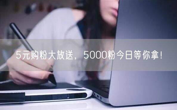 5元购粉大放送，5000粉今日等你拿！
