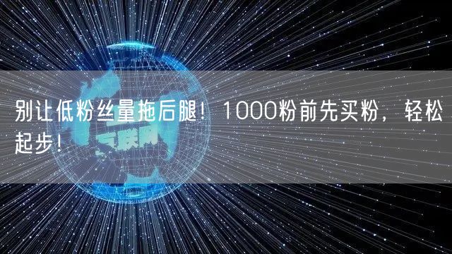 别让低粉丝量拖后腿！1000粉前先买粉，轻松起步！