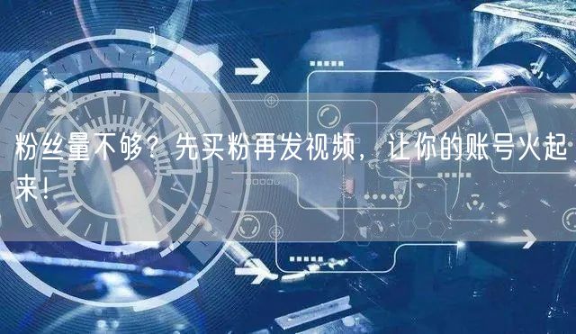 粉丝量不够？先买粉再发视频，让你的账号火起来！