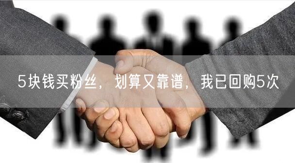 5块钱买粉丝，划算又靠谱，我已回购5次