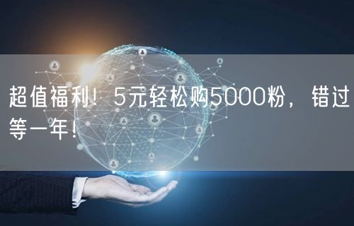 超值福利！5元轻松购5000粉，错过等一年！