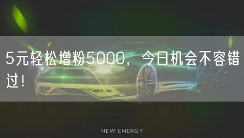 5元轻松增粉5000，今日机会不容错过！