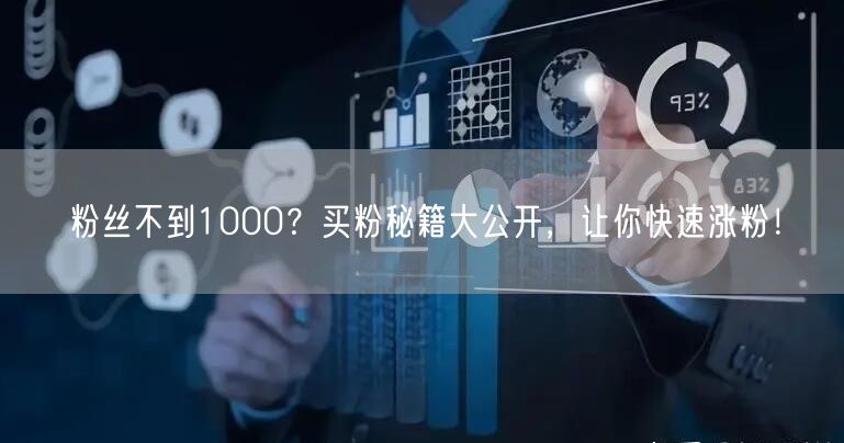 粉丝不到1000？买粉秘籍大公开，让你快速涨粉！