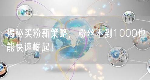 揭秘买粉新策略，粉丝不到1000也能快速崛起！
