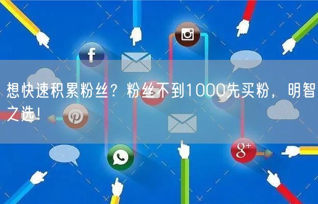 想快速积累粉丝？粉丝不到1000先买粉，明智之选！