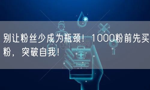 别让粉丝少成为瓶颈！1000粉前先买粉，突破自我！