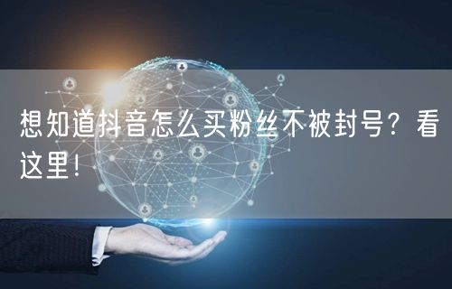想知道抖音怎么买粉丝不被封号？看这里！