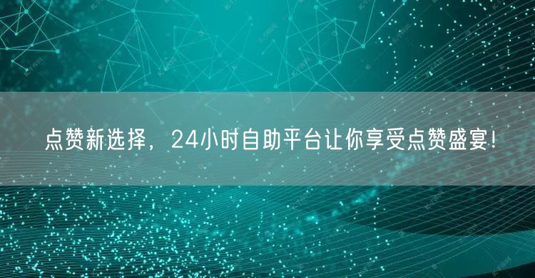点赞新选择，24小时自助平台让你享受点赞盛宴！