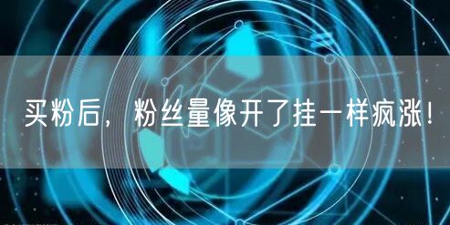 买粉后，粉丝量像开了挂一样疯涨！