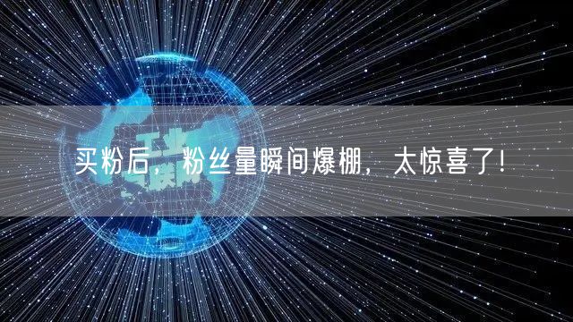 买粉后，粉丝量瞬间爆棚，太惊喜了！
