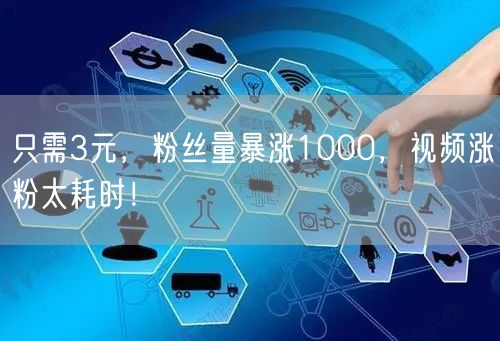 只需3元，粉丝量暴涨1000，视频涨粉太耗时！
